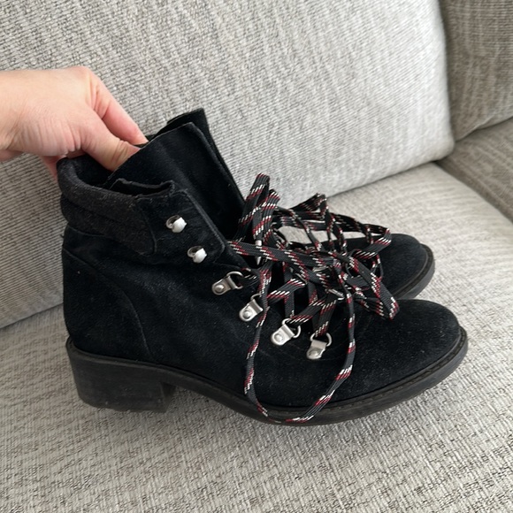 SAM EDELMAN Darrah Suede Wool Lace Up Combat Boots - Picture 3 of 5